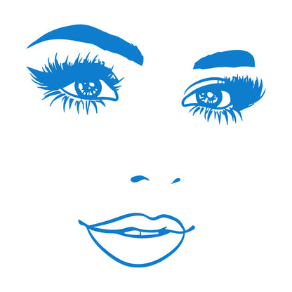 Wall Stickers Woman Face Eyelashes Eyes Lips Beauty Studio Wall Beautification