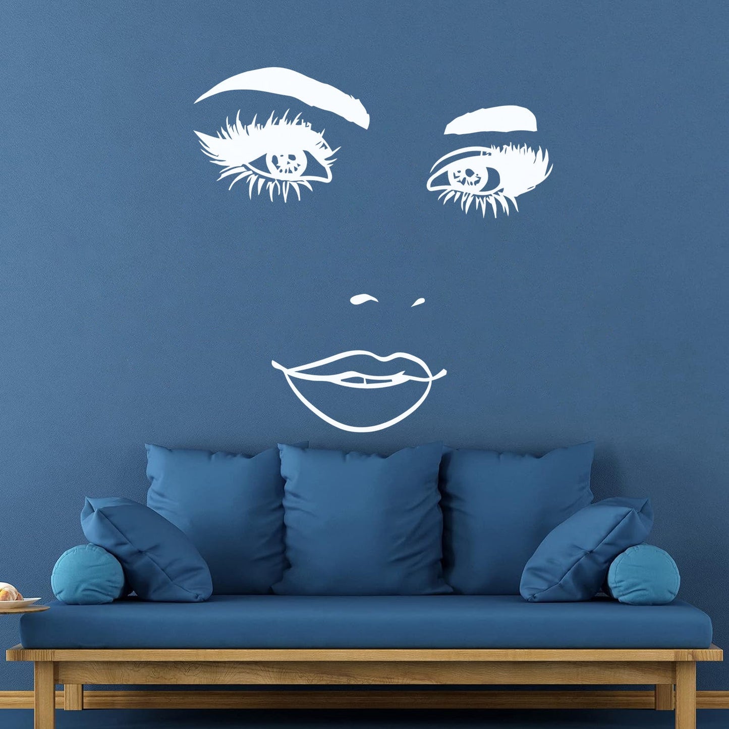 Wall Stickers Woman Face Eyelashes Eyes Lips Beauty Studio Wall Beautification