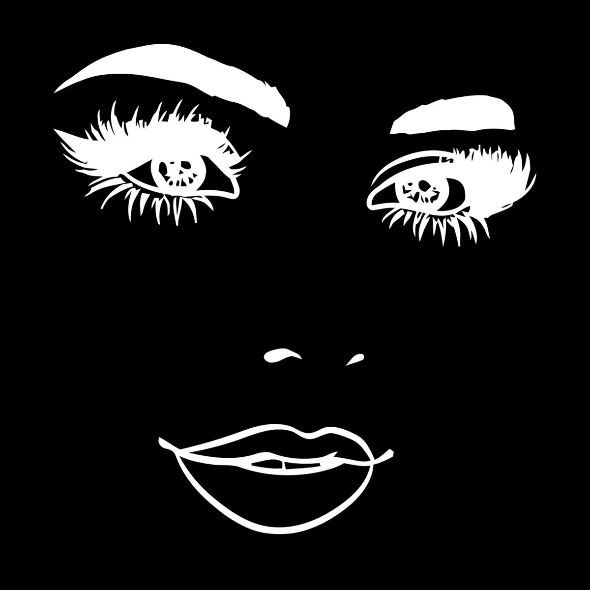 Wall Stickers Woman Face Eyelashes Eyes Lips Beauty Studio Wall Beautification