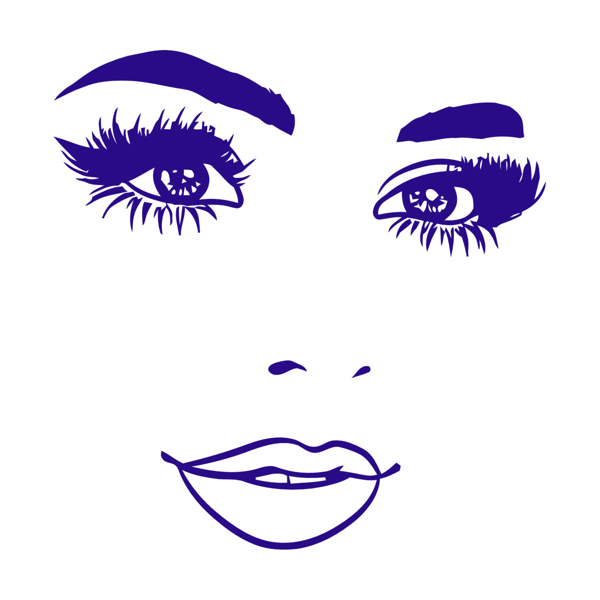 Wall Stickers Woman Face Eyelashes Eyes Lips Beauty Studio Wall Beautification