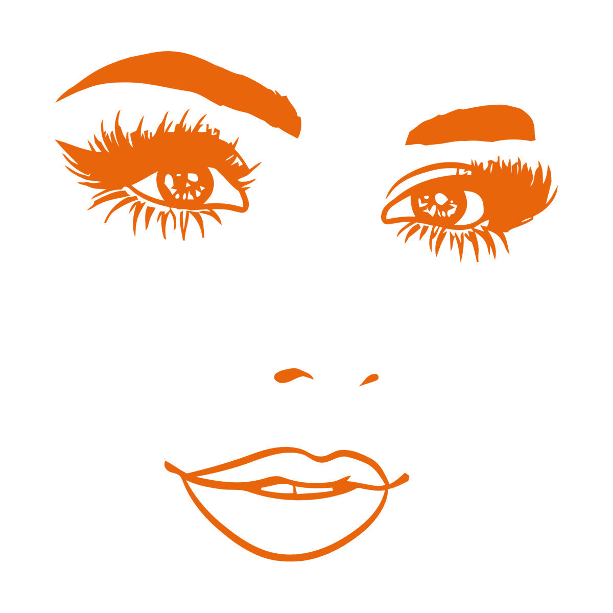 Wall Stickers Woman Face Eyelashes Eyes Lips Beauty Studio Wall Beautification