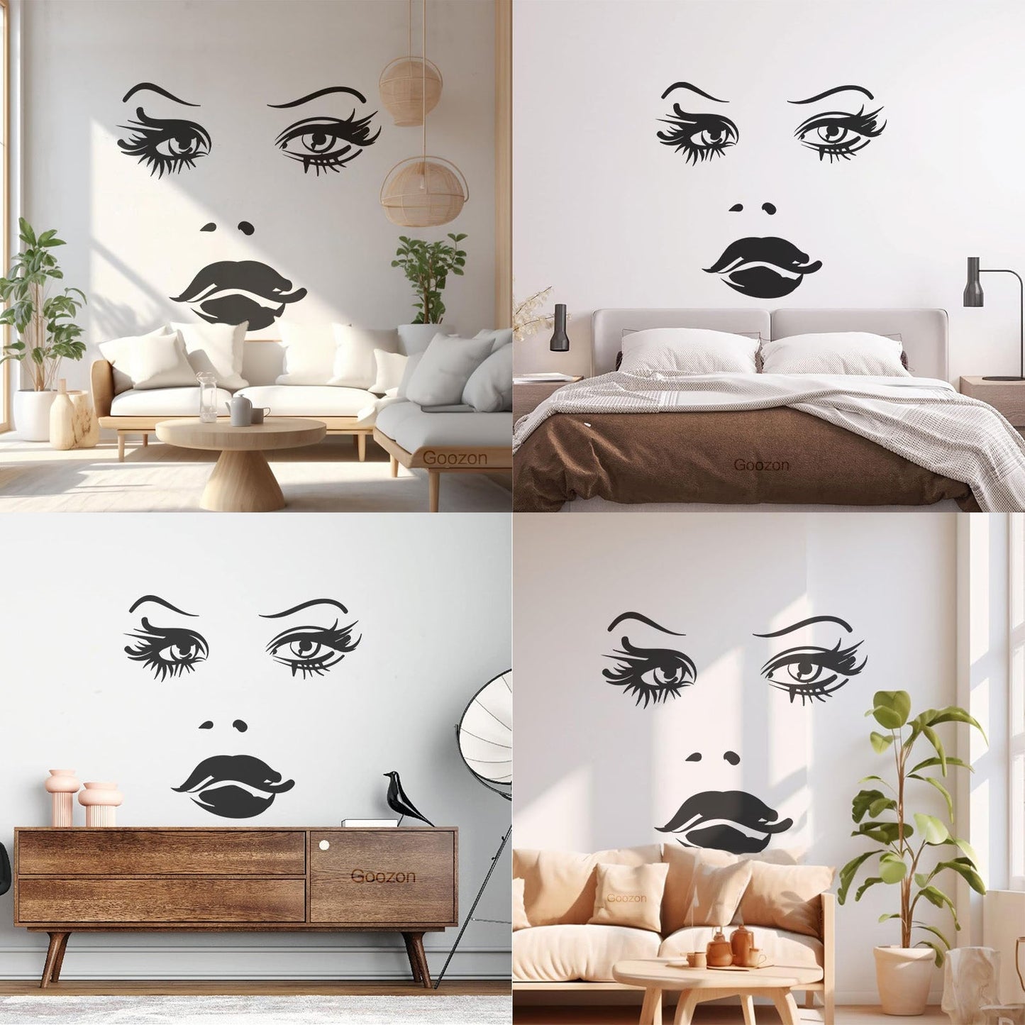 Woman Face Eyes Lips Girl Fine Carving Decals Car Body Decoration