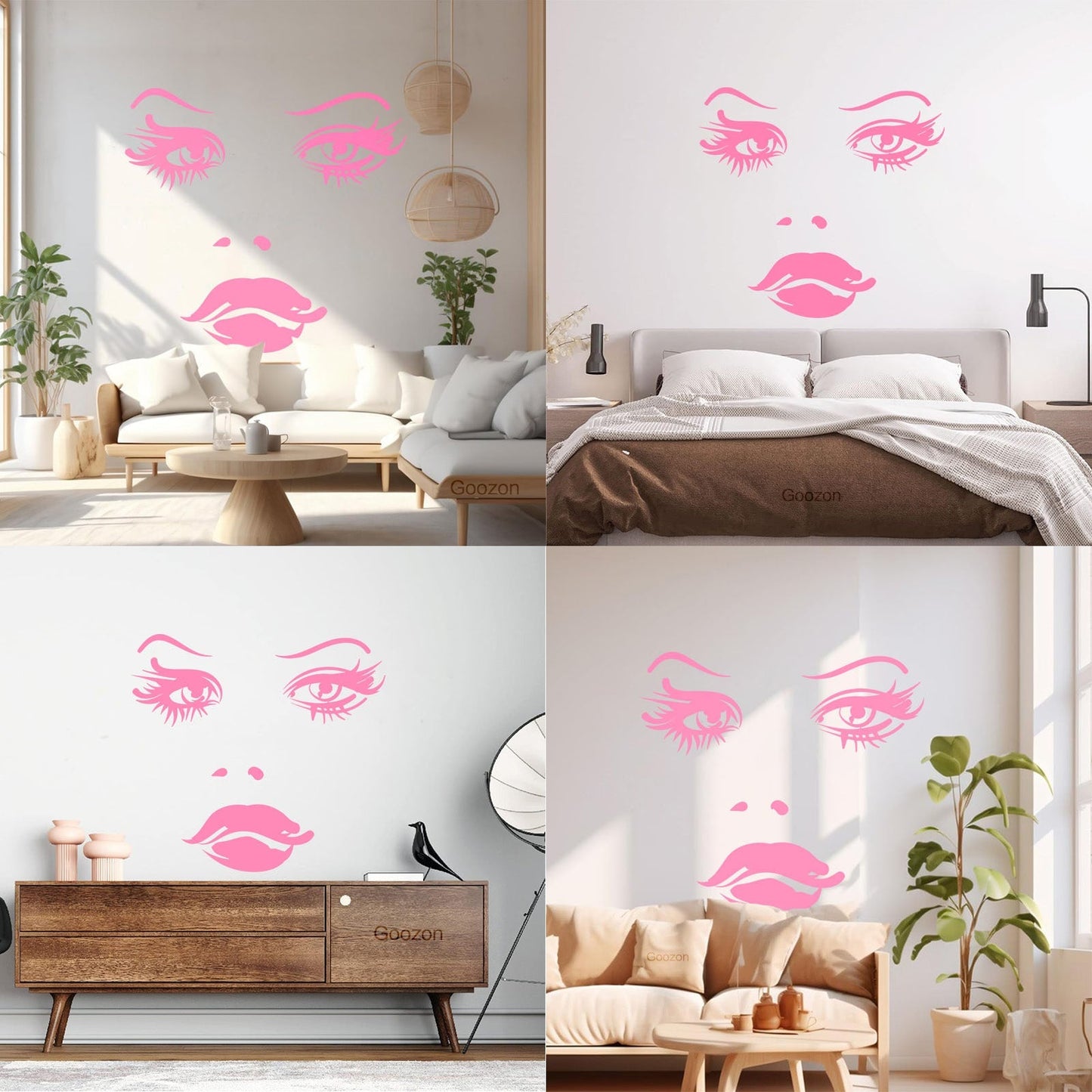 Woman Face Eyes Lips Girl Fine Carving Decals Car Body Decoration