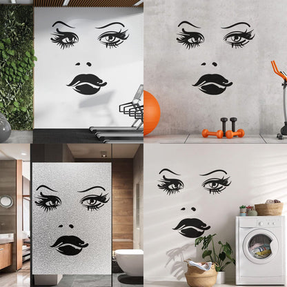 Woman Face Eyes Lips Girl Fine Carving Decals Car Body Decoration