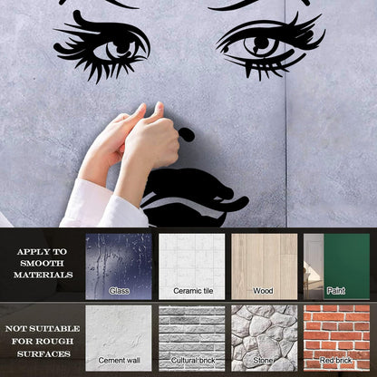 Woman Face Eyes Lips Girl Fine Carving Decals Car Body Decoration