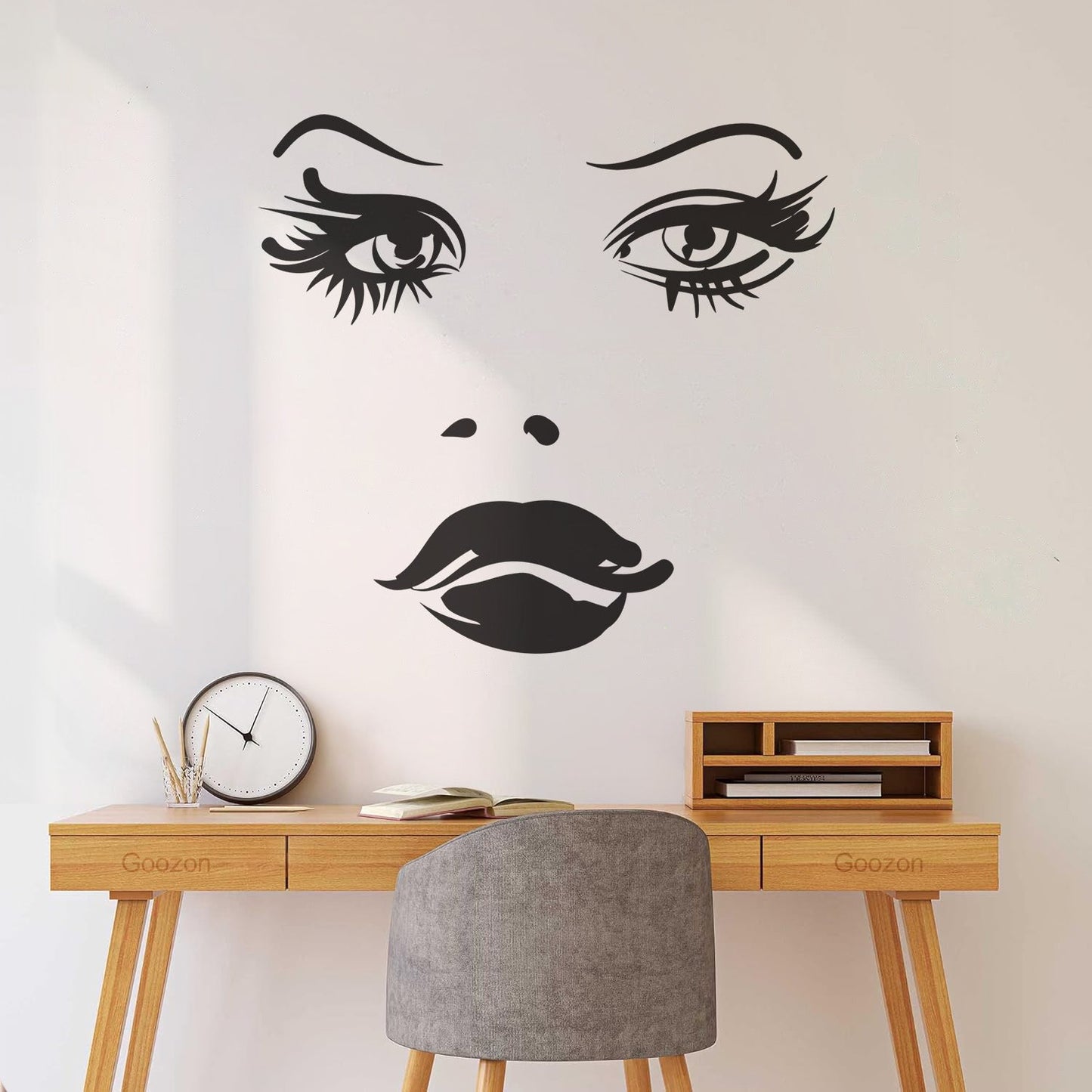 Woman Face Eyes Lips Girl Fine Carving Decals Car Body Decoration