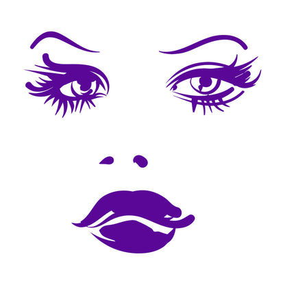 Woman Face Eyes Lips Girl Fine Carving Decals Car Body Decoration