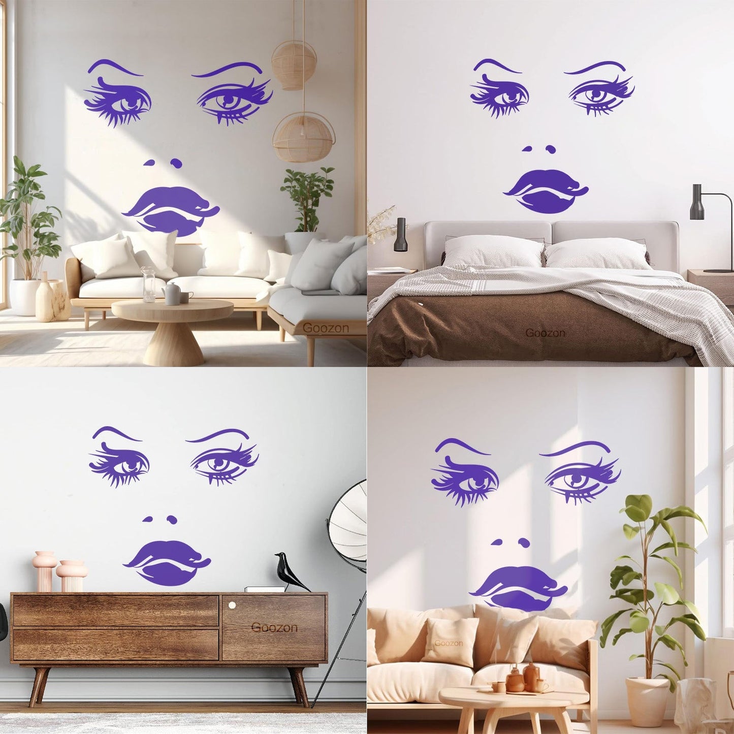 Woman Face Eyes Lips Girl Fine Carving Decals Car Body Decoration