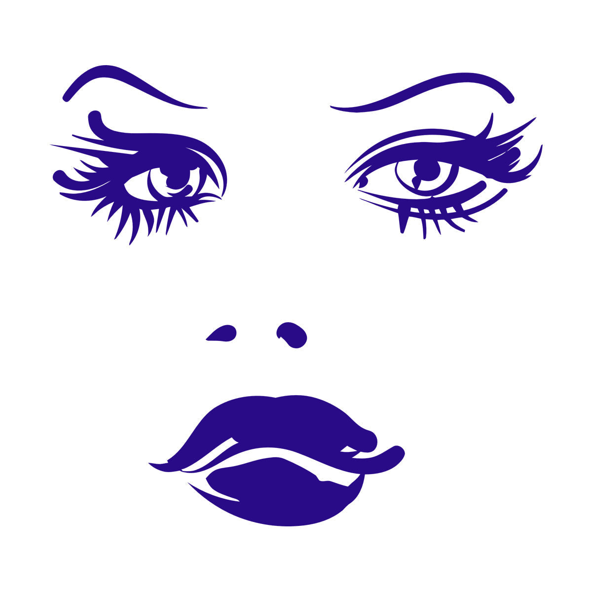 Woman Face Eyes Lips Girl Fine Carving Decals Car Body Decoration