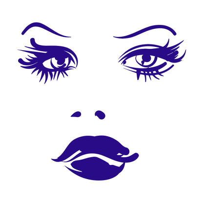 Woman Face Eyes Lips Girl Fine Carving Decals Car Body Decoration