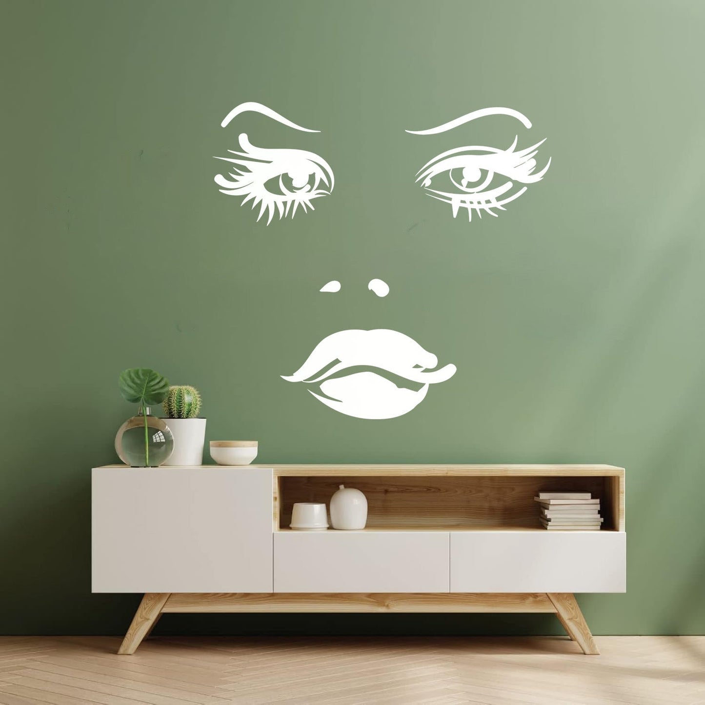 Woman Face Eyes Lips Girl Fine Carving Decals Car Body Decoration