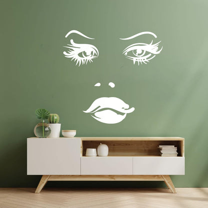 Woman Face Eyes Lips Girl Fine Carving Decals Car Body Decoration