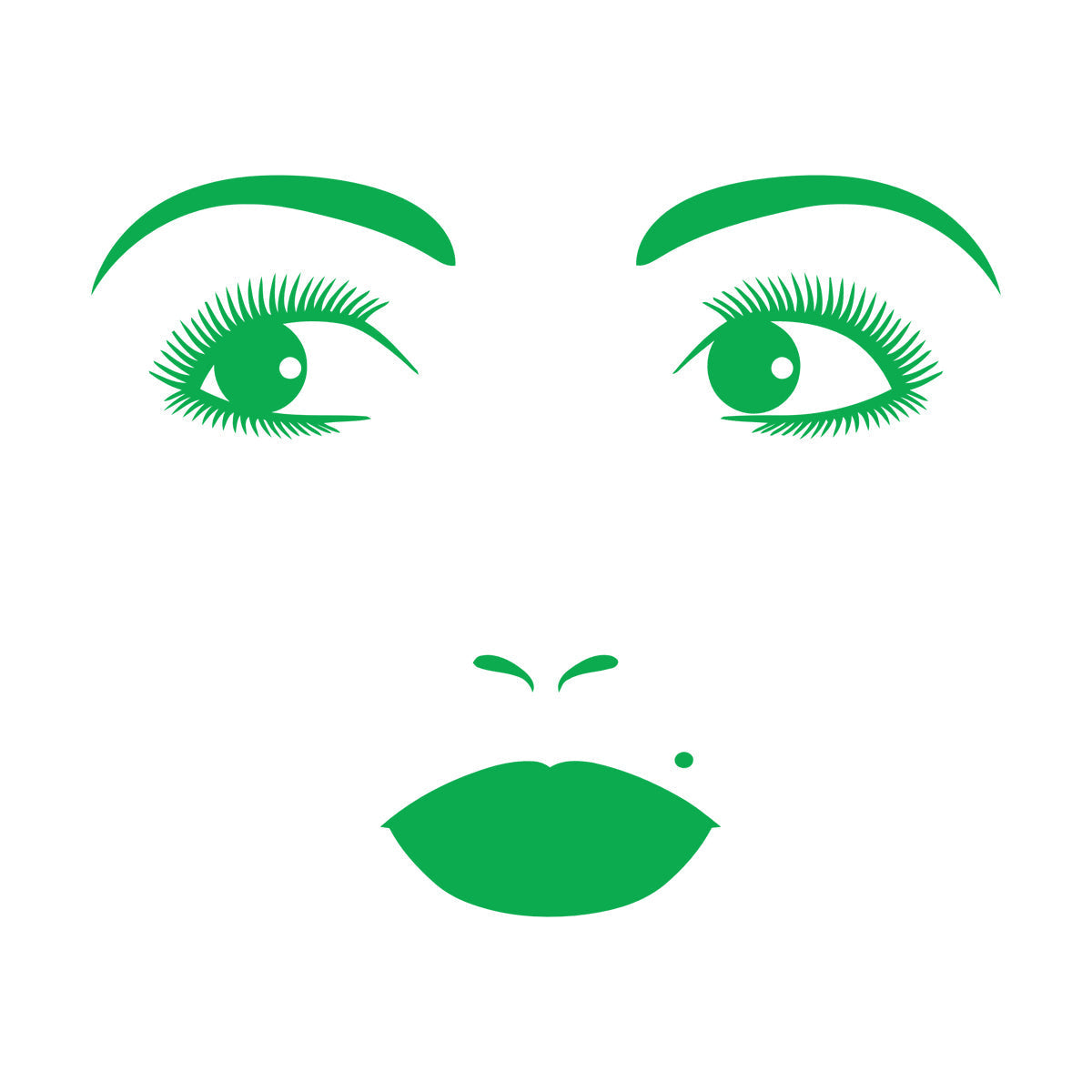 Vinyl Art Sticker Woman Face Appeal Lips Eyelashes Eyes Beauty Salon Window Decals