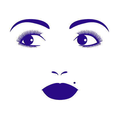 Vinyl Art Sticker Woman Face Appeal Lips Eyelashes Eyes Beauty Salon Window Decals
