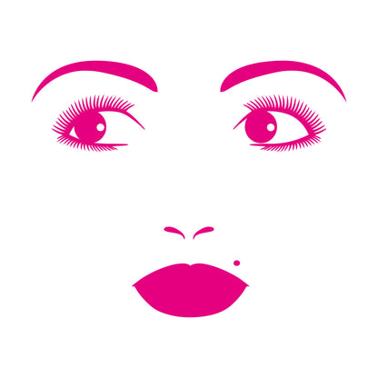 Vinyl Art Sticker Woman Face Appeal Lips Eyelashes Eyes Beauty Salon Window Decals