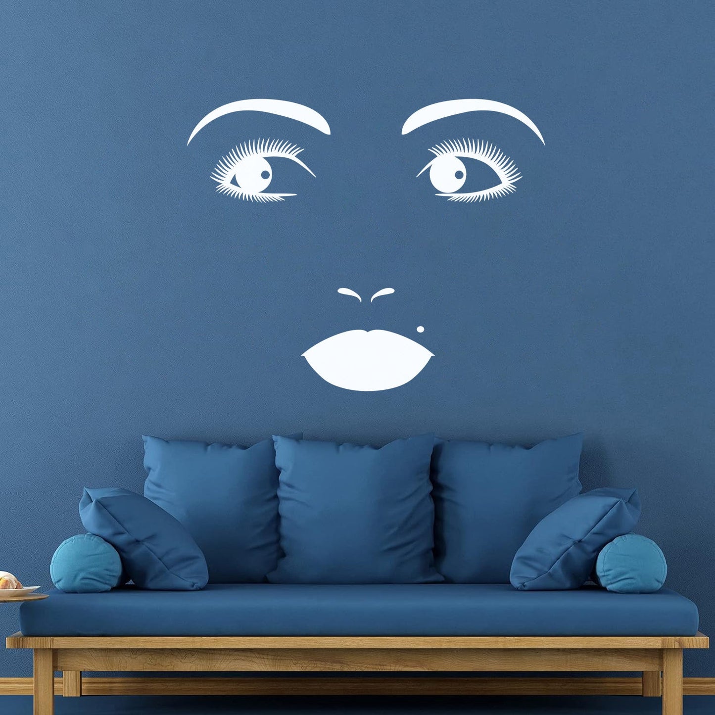 Vinyl Art Sticker Woman Face Appeal Lips Eyelashes Eyes Beauty Salon Window Decals