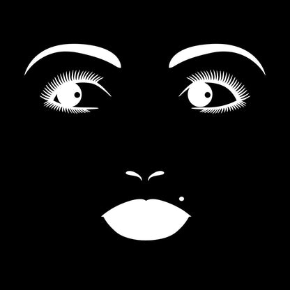 Vinyl Art Sticker Woman Face Appeal Lips Eyelashes Eyes Beauty Salon Window Decals