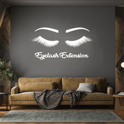 Engraving Stickers Women Beautiful Eyes Eyelashes Beauty Salon Glass Stickers