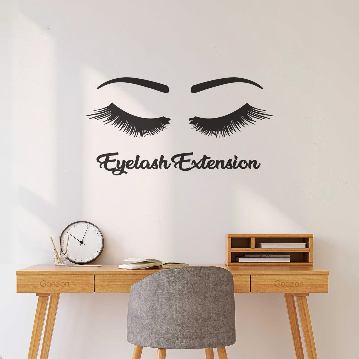 Engraving Stickers Women Beautiful Eyes Eyelashes Beauty Salon Glass Stickers