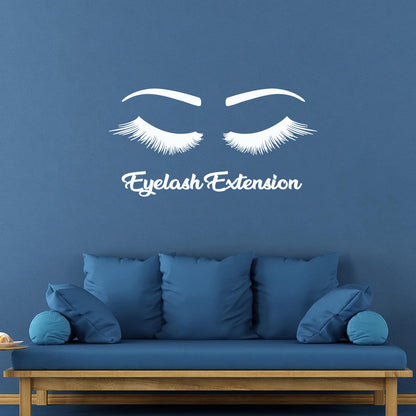 Engraving Stickers Women Beautiful Eyes Eyelashes Beauty Salon Glass Stickers