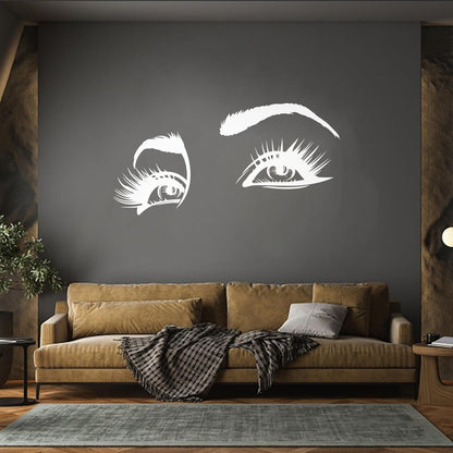 Lettering Decals Eyes Girl Beauty Face Store Decoration