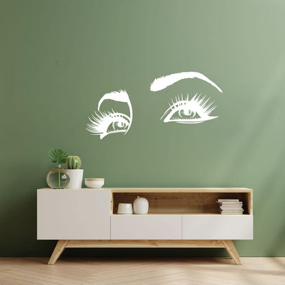 Lettering Decals Eyes Girl Beauty Face Store Decoration