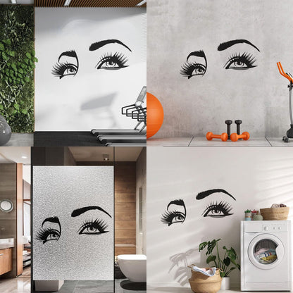 Lettering Decals Eyes Girl Beauty Face Store Decoration