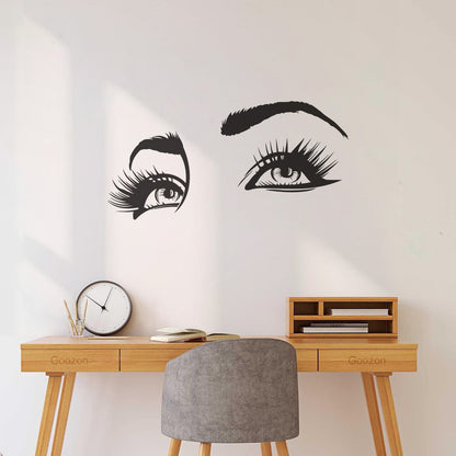 Lettering Decals Eyes Girl Beauty Face Store Decoration