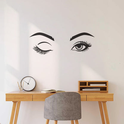 Wall Decals Pvc Eyes Girl Beauty Studio Eyebrow Tattoo Culture