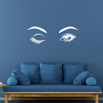 Wall Decals Pvc Eyes Girl Beauty Studio Eyebrow Tattoo Culture