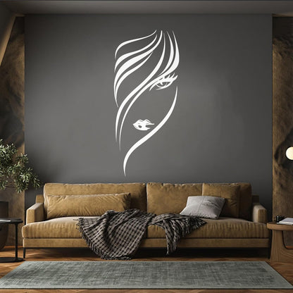 Lettering Stickers Appeal Girl With Cute Eyes And Hair Removable Without Leaving Glue