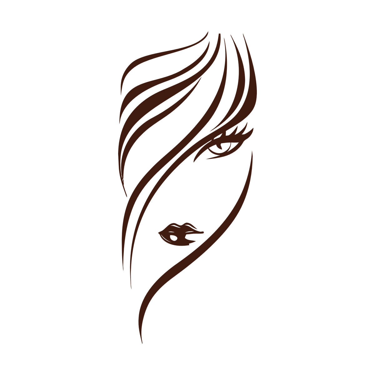 Lettering Stickers Appeal Girl With Cute Eyes And Hair Removable Without Leaving Glue