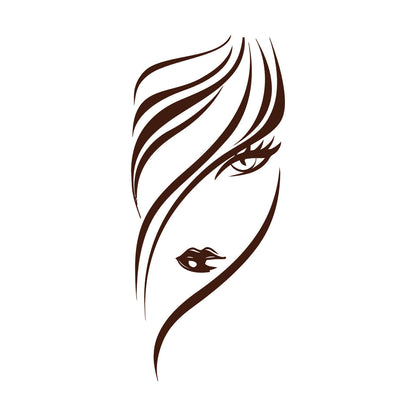 Lettering Stickers Appeal Girl With Cute Eyes And Hair Removable Without Leaving Glue