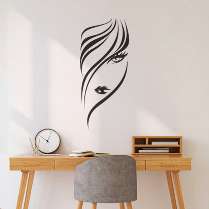 Lettering Stickers Appeal Girl With Cute Eyes And Hair Removable Without Leaving Glue