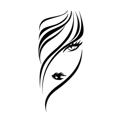 Lettering Stickers Appeal Girl With Cute Eyes And Hair Removable Without Leaving Glue