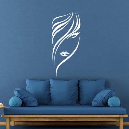 Lettering Stickers Appeal Girl With Cute Eyes And Hair Removable Without Leaving Glue