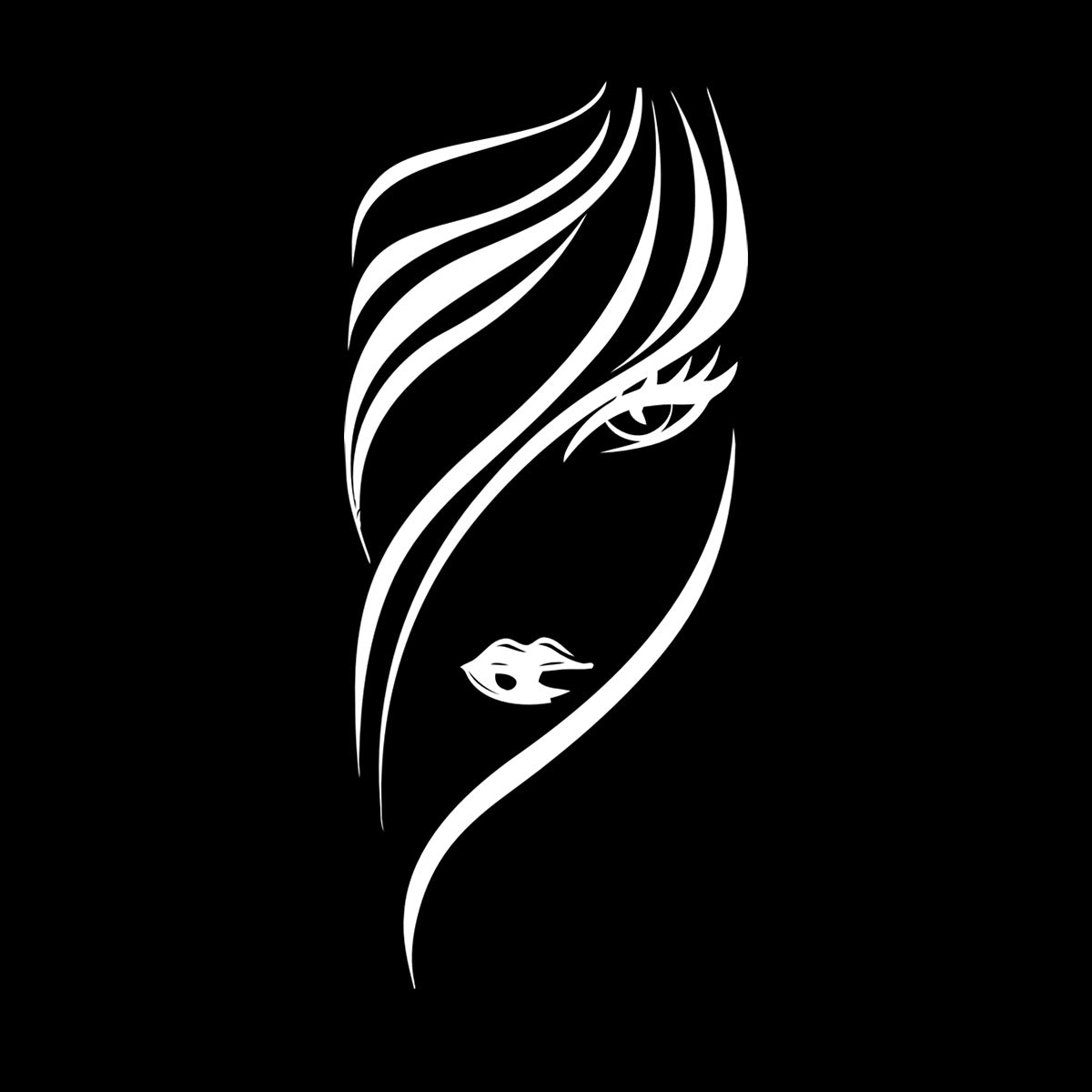 Lettering Stickers Appeal Girl With Cute Eyes And Hair Removable Without Leaving Glue