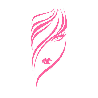 Lettering Stickers Appeal Girl With Cute Eyes And Hair Removable Without Leaving Glue