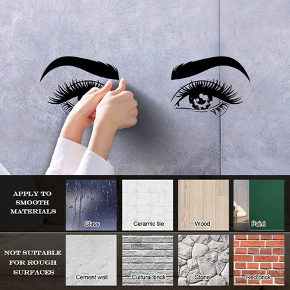 Woman Beauty Salon Eyes Girl Face Wall Decals Paster Paper Self Adhesive