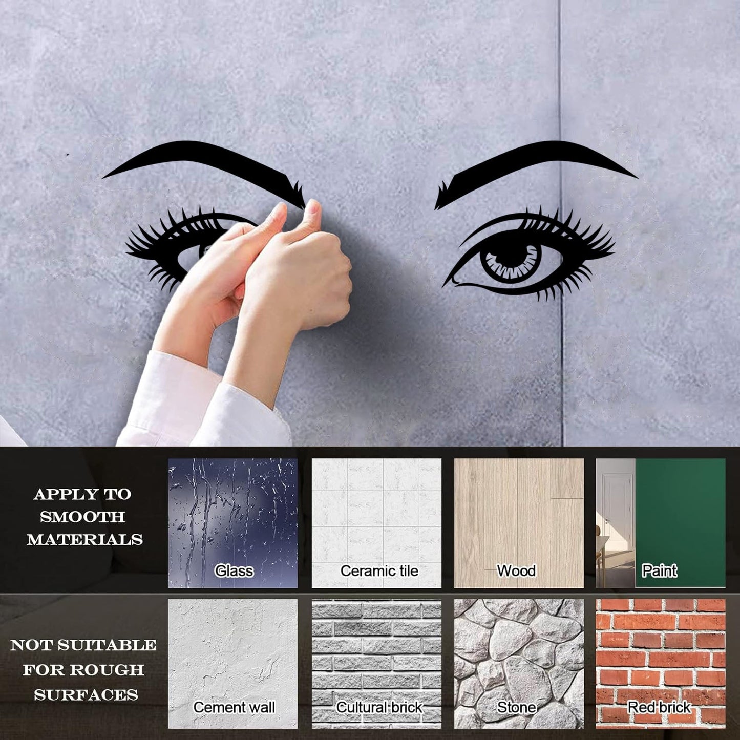 Vinyl Wall Stickers Woman Eyes Lashes Beauty Face Do Not Damage The Wall Surface