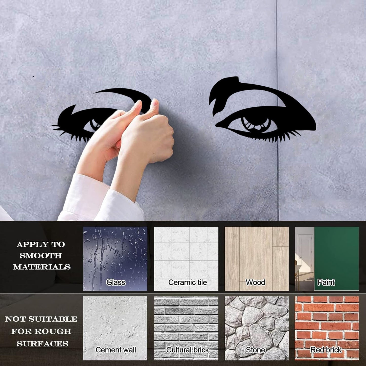 Vinyl Wall Decals Beautiful Female Woman Girl Teen Eyes Equipped With Transfer Film Kit