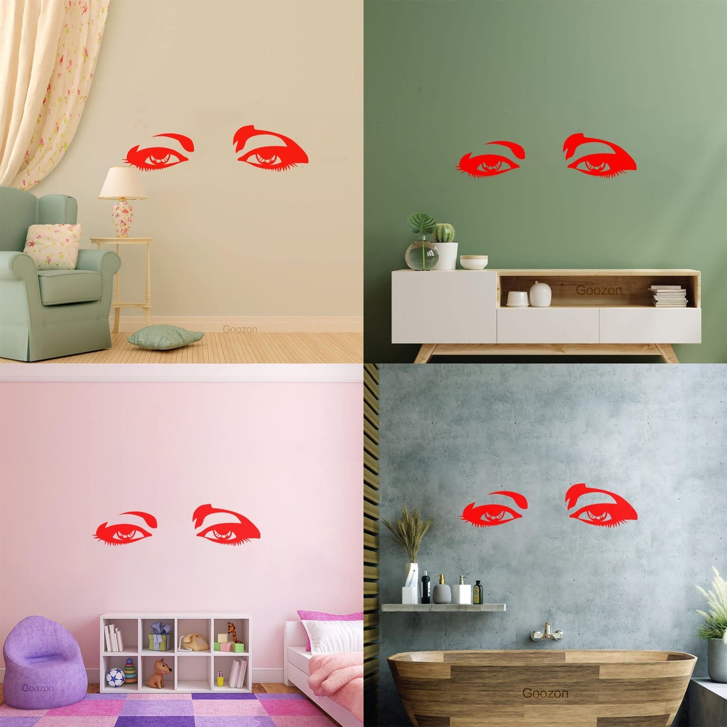 Vinyl Wall Decals Beautiful Female Woman Girl Teen Eyes Equipped With Transfer Film Kit