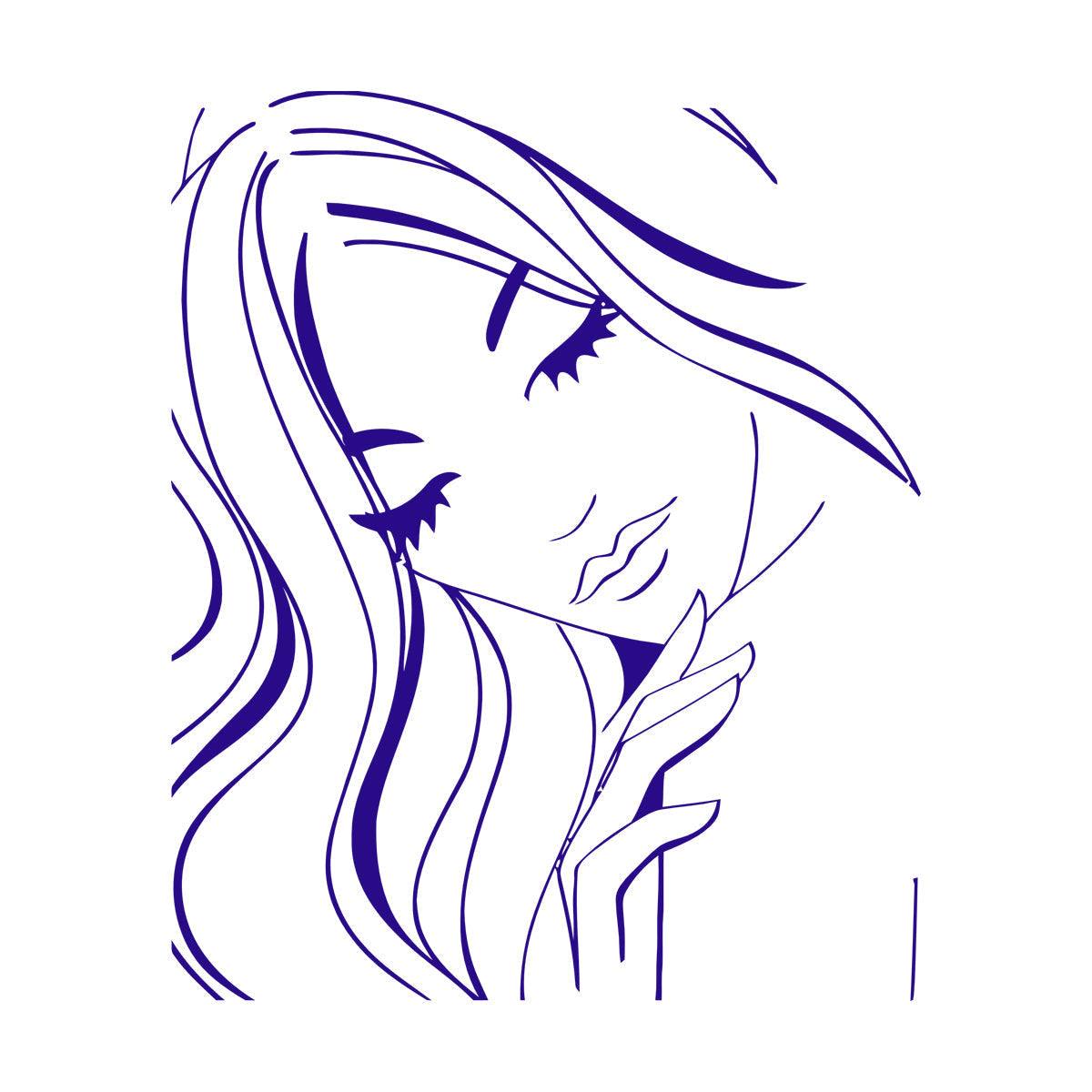 Hot Appeal Girl Teen With Nice Hair And Eyes Engraving Decals Easy Installation