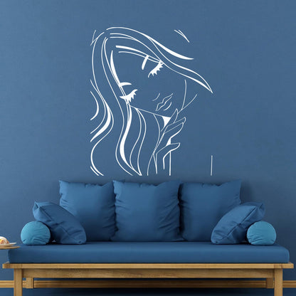 Hot Appeal Girl Teen With Nice Hair And Eyes Engraving Decals Easy Installation