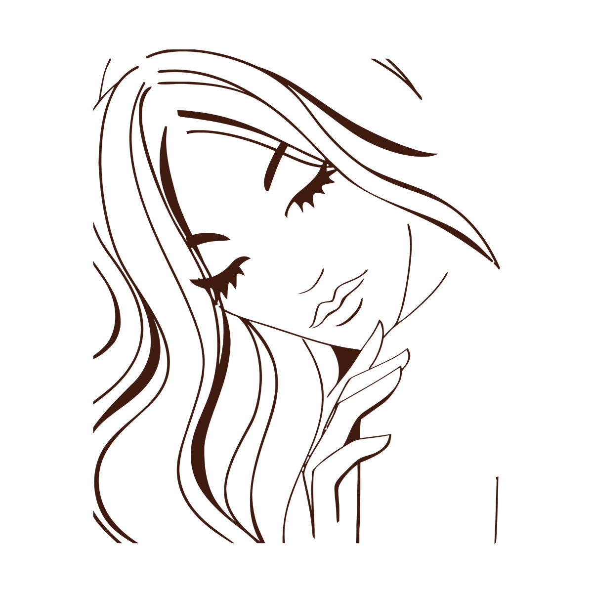 Hot Appeal Girl Teen With Nice Hair And Eyes Engraving Decals Easy Installation