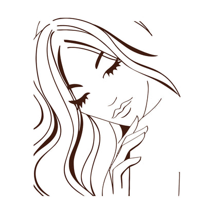 Hot Appeal Girl Teen With Nice Hair And Eyes Engraving Decals Easy Installation