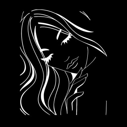 Hot Appeal Girl Teen With Nice Hair And Eyes Engraving Decals Easy Installation