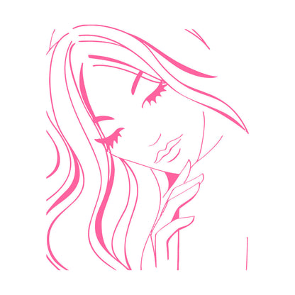 Hot Appeal Girl Teen With Nice Hair And Eyes Engraving Decals Easy Installation