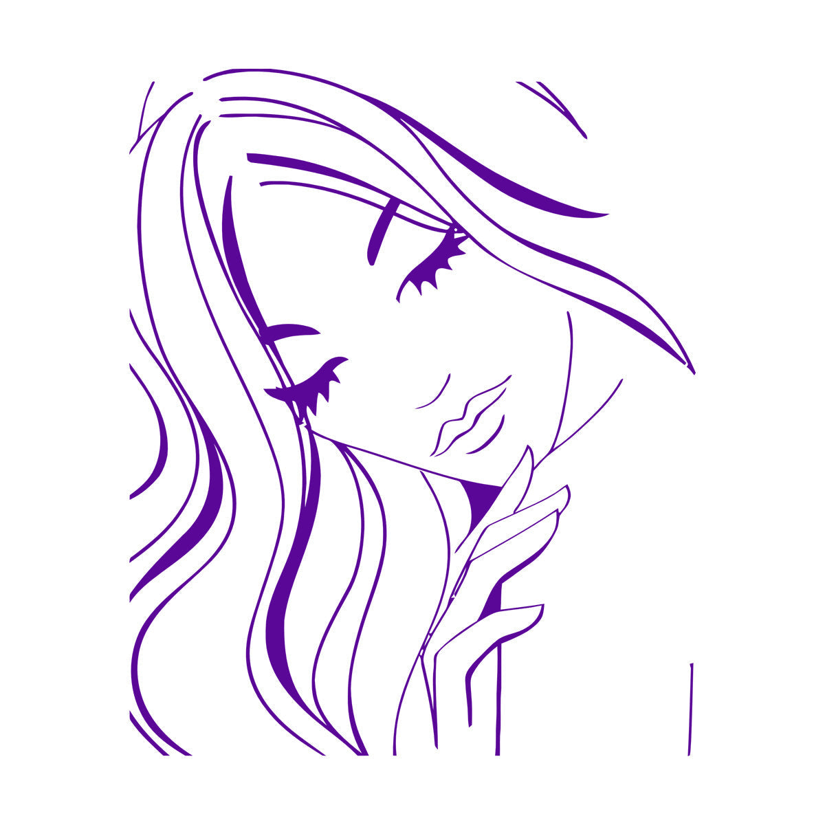 Hot Appeal Girl Teen With Nice Hair And Eyes Engraving Decals Easy Installation