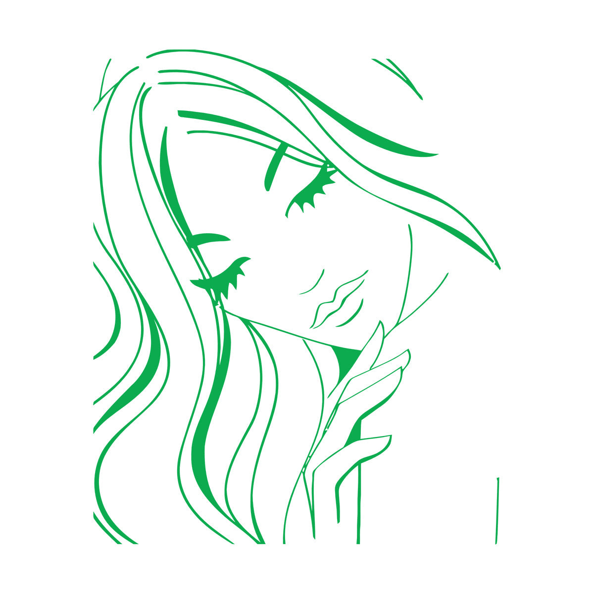 Hot Appeal Girl Teen With Nice Hair And Eyes Engraving Decals Easy Installation